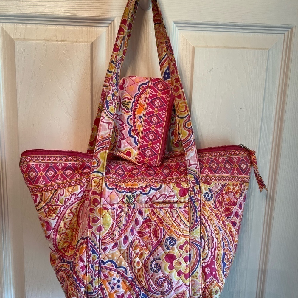 Pink Quilted Purse & Wallet Set